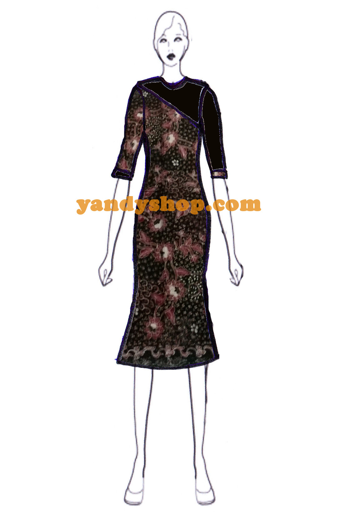 Gaun Dress Batik  1 Batik  Tulis Lasem 